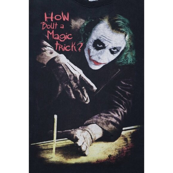 Vintage The Dark Knight Joker How Bout A Magic Trick? T Shirt Size Medium - Picture 4 of 8